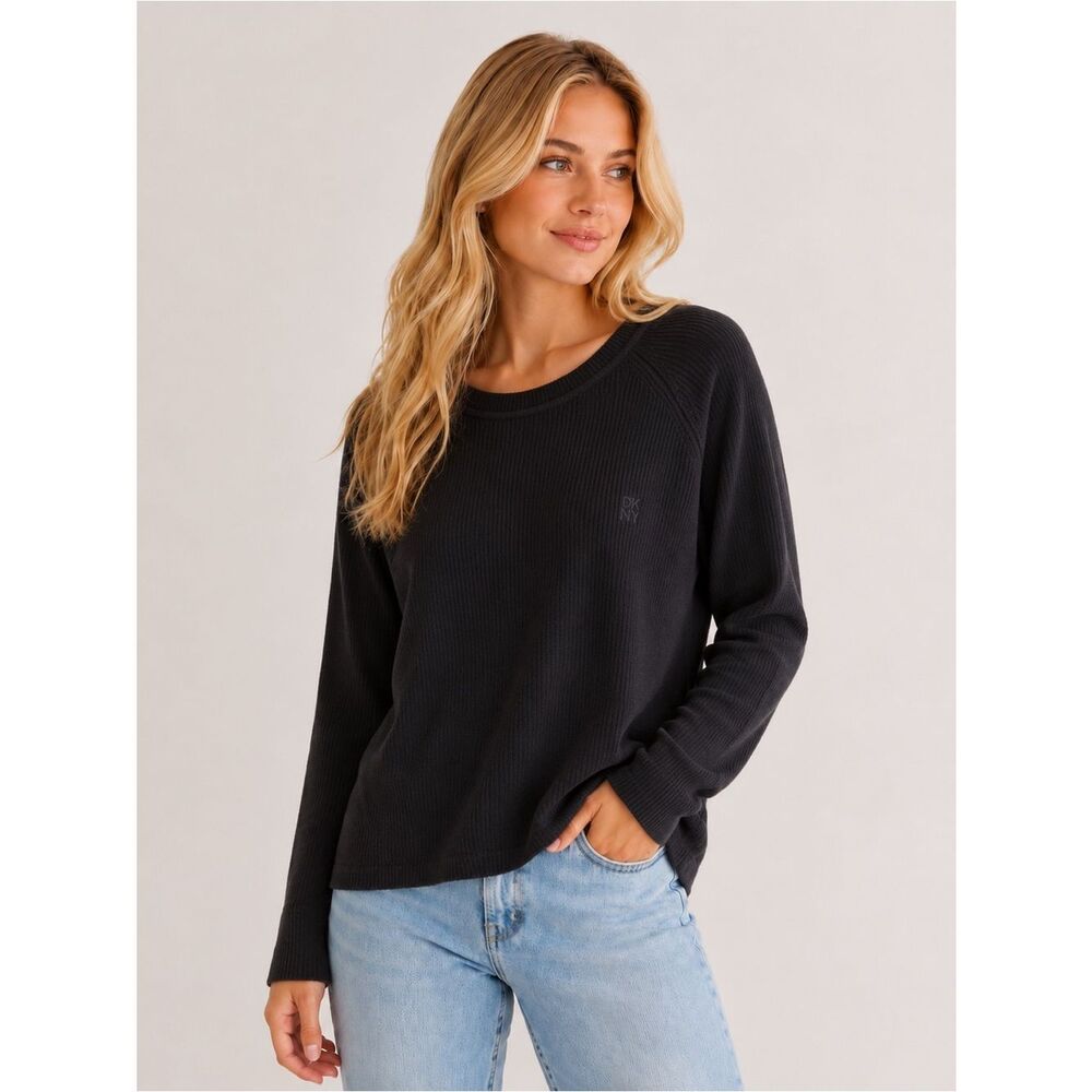 DKNY Women's Black Crew Neck Sweater